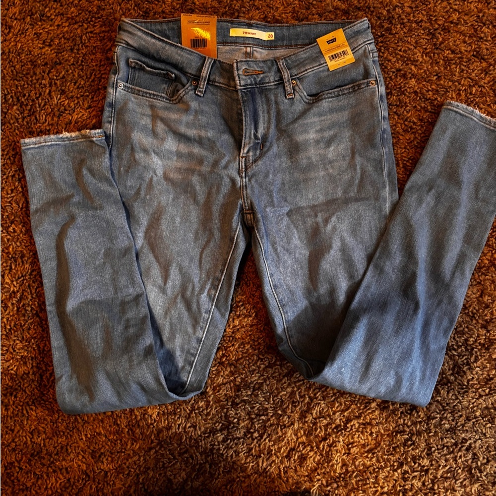 Levi's Blue Skinny Jeans with Faded Wash